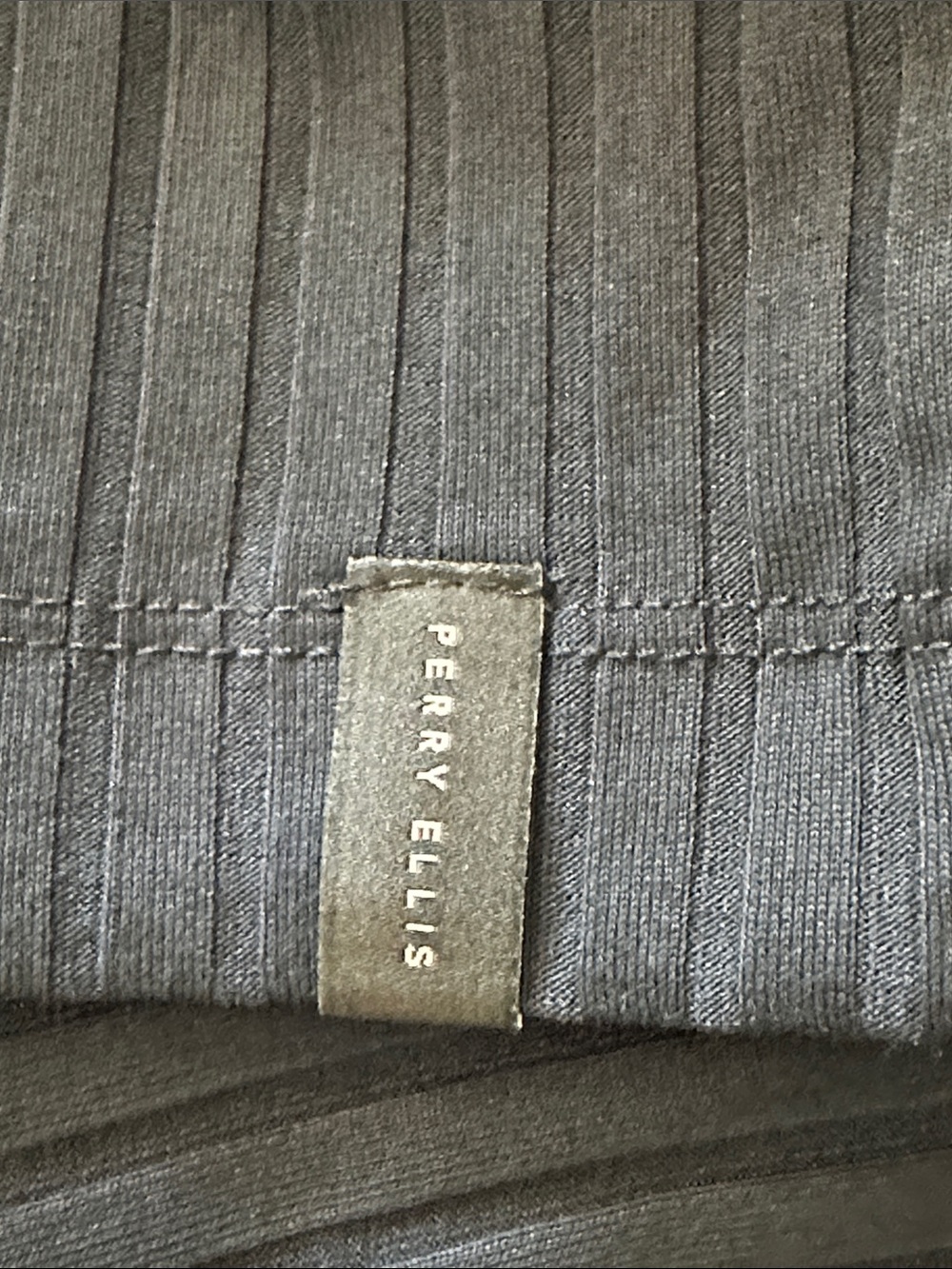 Perry Ellis Navy Ribbed Zip-Front Polo - Picture 8 of 10